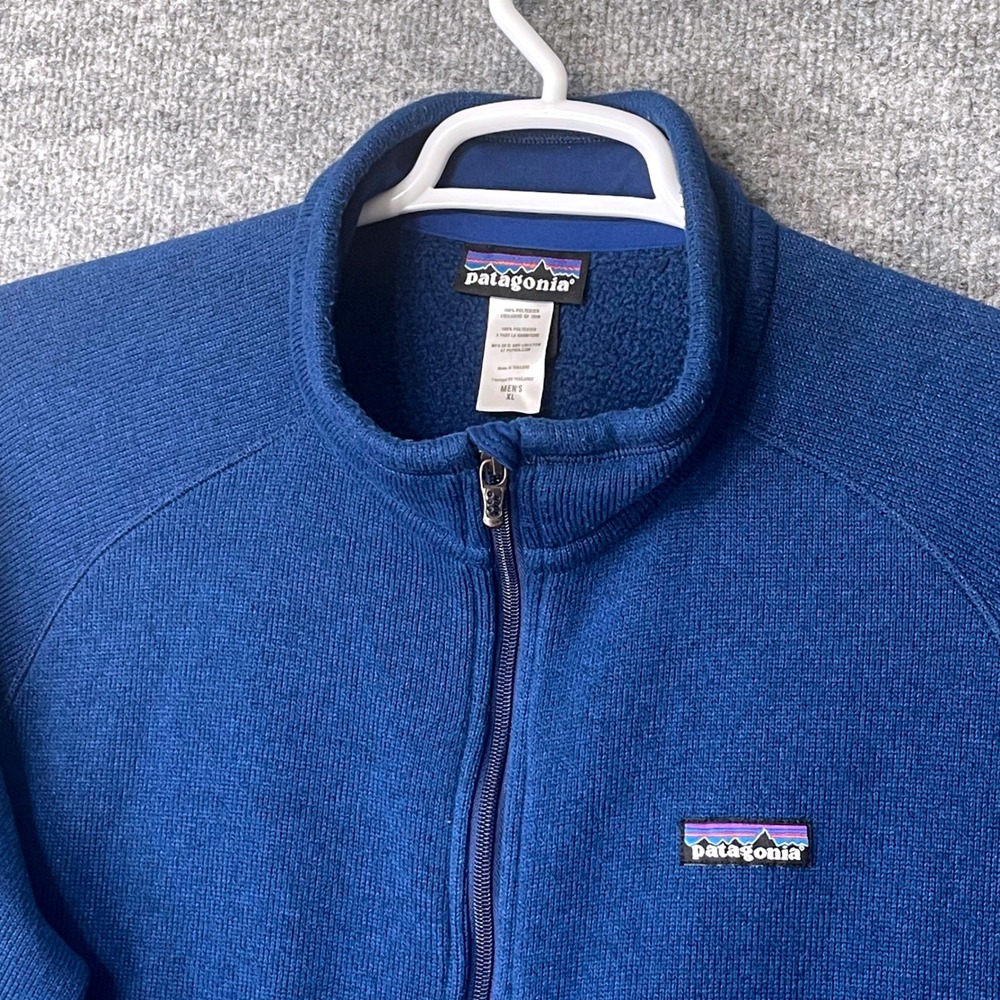 Patagonia Mens Better Sweater Full Zip Fleece Jacket Blue XL Outdoors Hiking